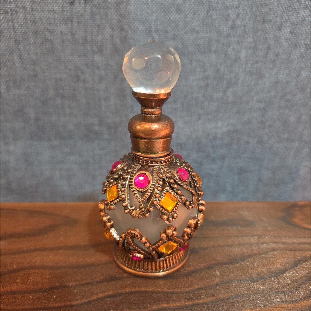 Men's Jeweled Bronze 15ml Bottle w Body Oil Vintage Style | Pick Your Scent